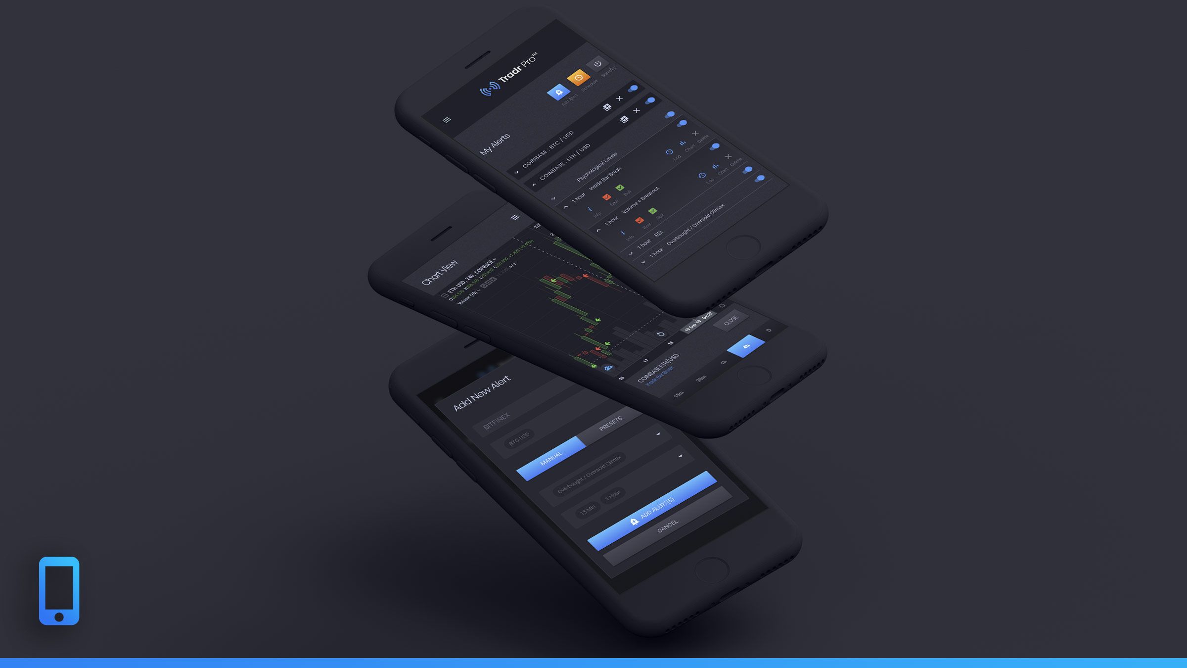TradrPro Crypto Alerts Mobile Phones