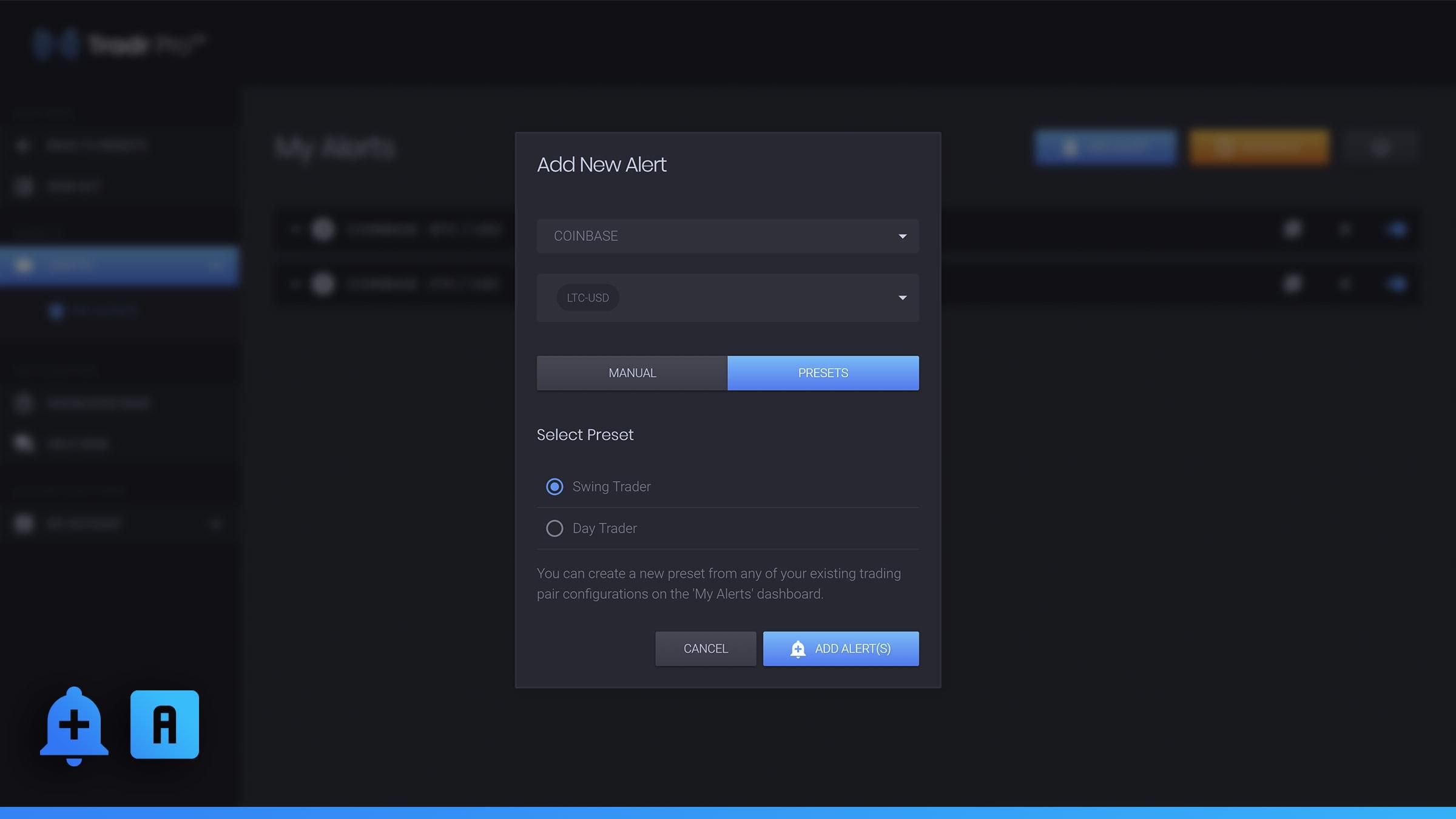 TradrPro Alert Setup